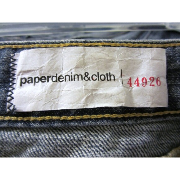 PAPER DENIM & CLOTH - USA Made Blue Distressed Denim Frayed Mini Skirt size 26 - Picture 4 of 6